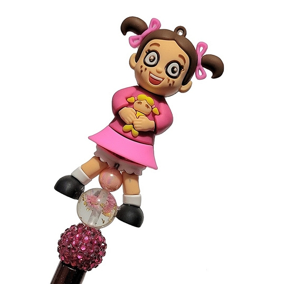 La Popis El Chavo Del 8 Custom Beaded Ballpoint Twist Pen Topper Pink - Picture 2 of 6